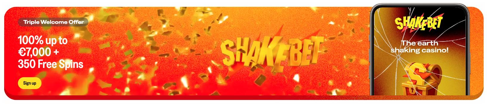 shake bet 100% up to
