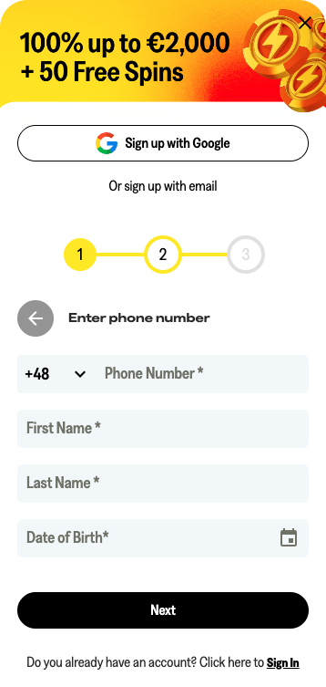 shake bet sign up